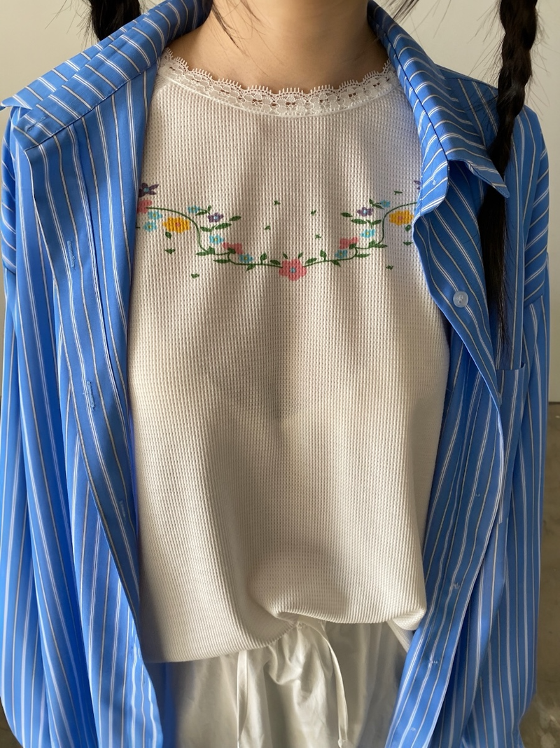 garden waffle lace T