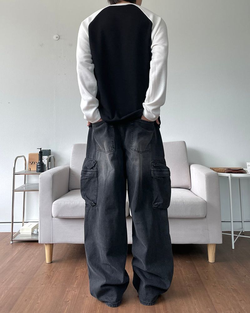 Fancy raglan knitwear T-shirt