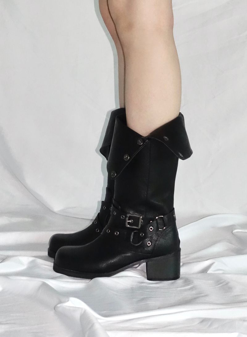 2way button folding boots