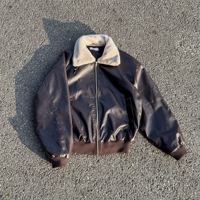 Sker leather aviator mustang jumper