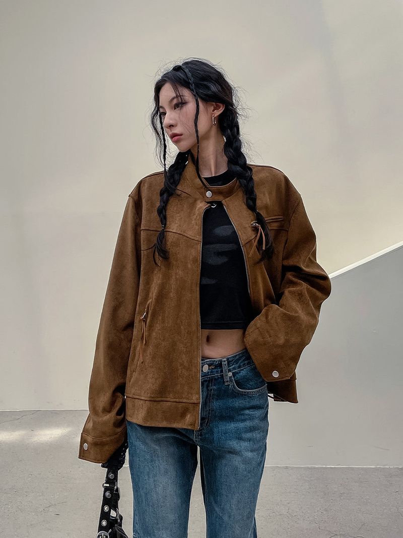ULAN(ユレン)の「(UNISEX) スエードストラップレーサージャケット(Jackets/Outerwear)」