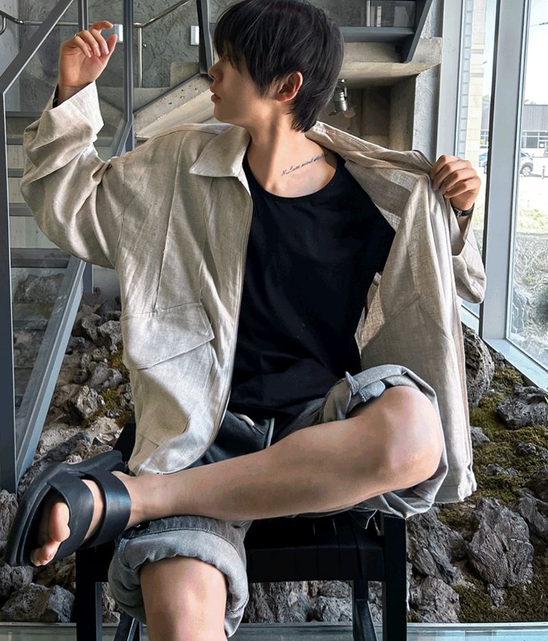COSYHARU（コシハル）の「Linen Bomber Summer Jacket（Jackets/Outerwear）」