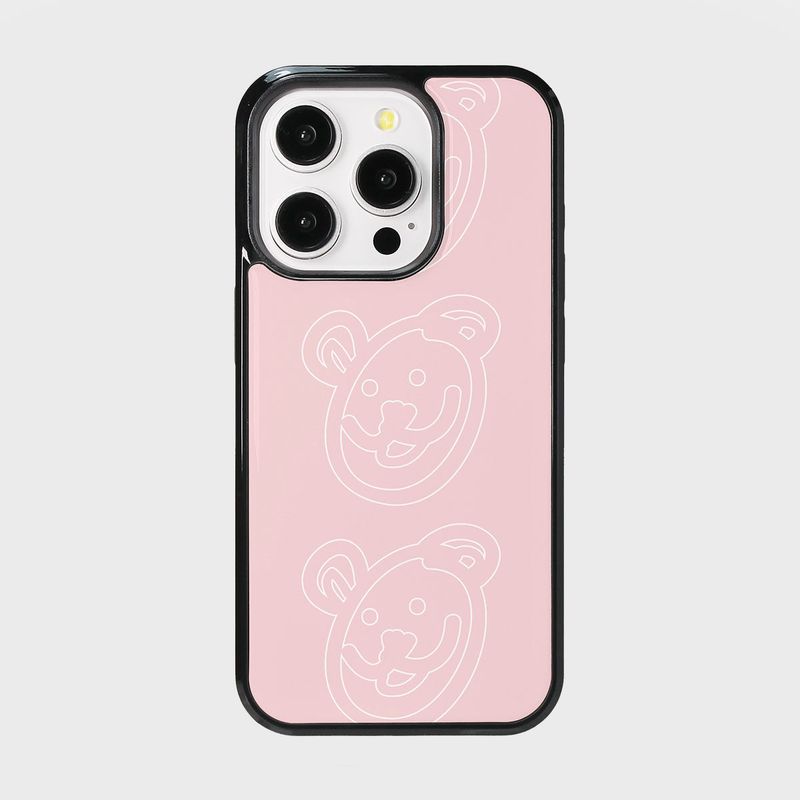 murmursroom（マーマーズルーム）の「bigmurmurbears glass bumper case (glossy / baby pink)（Smartphone Accessories）」