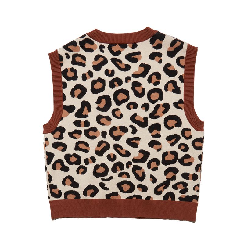 leopard cropped vest