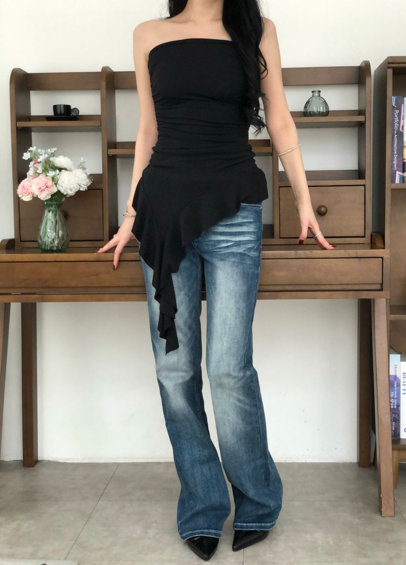 Frill Unbal Mini-dress