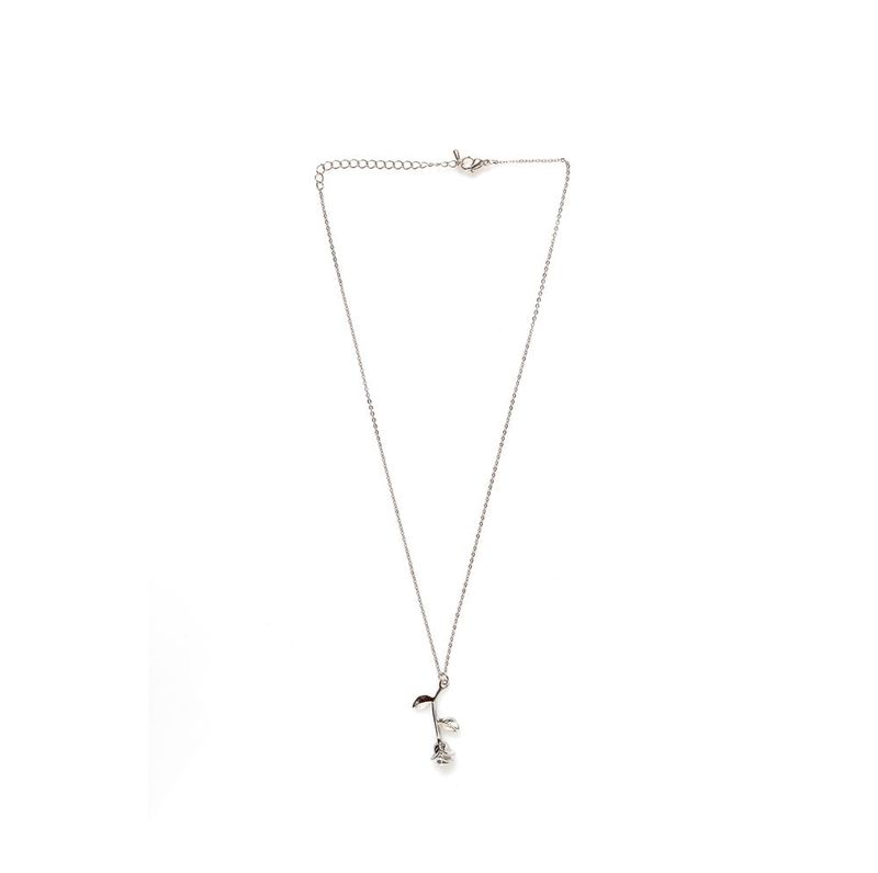 Silver Rose Necklace