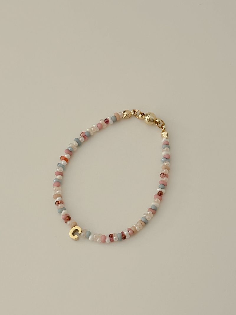 Baby Cloud Beads Initials Bracelet