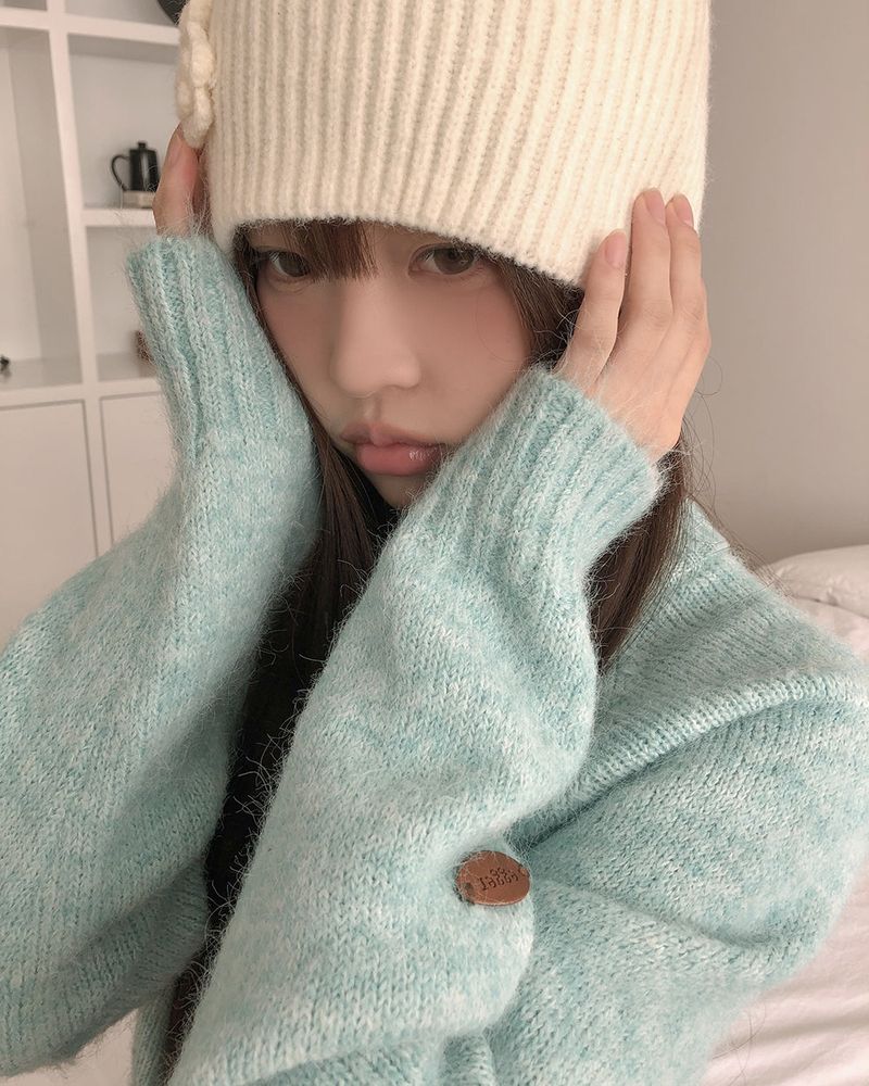 Saha Henley Neck Button Oversized Knit
