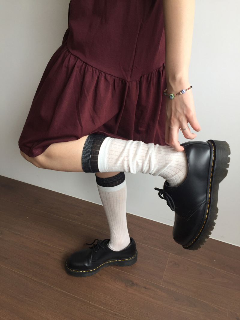 DUGGY（ダギー）の「デュリム レイヤード ニーソックス (3color)（ファッション小物）」