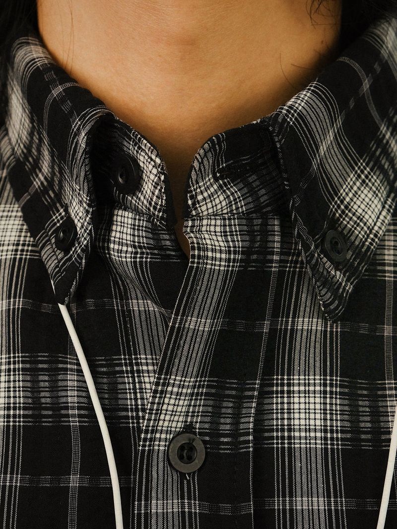 BU Hard Overfit Check Shirts Jacket