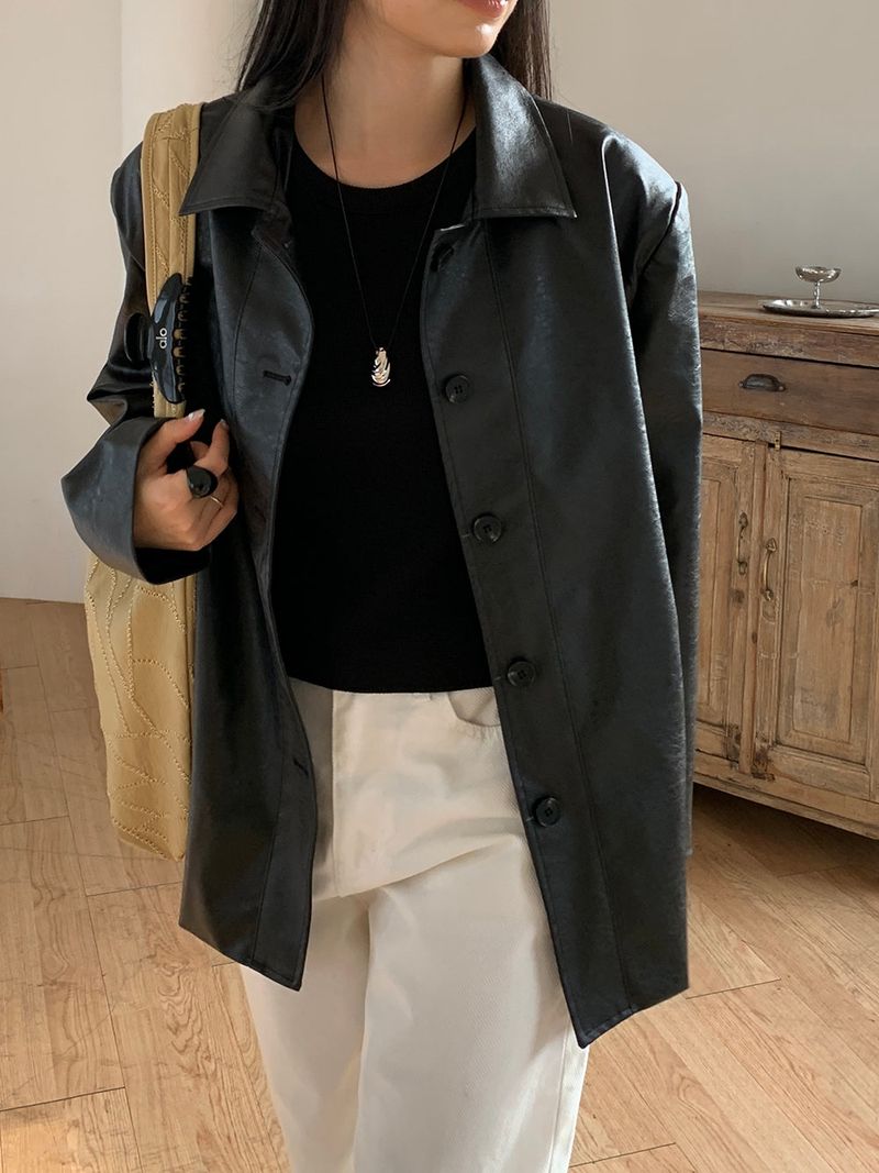 [MADE] Blending leather jacket