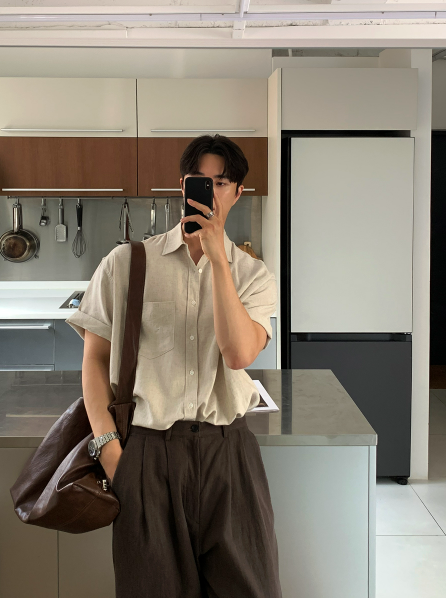 Cool Basic Semi-Over Short Sleeve Shirt