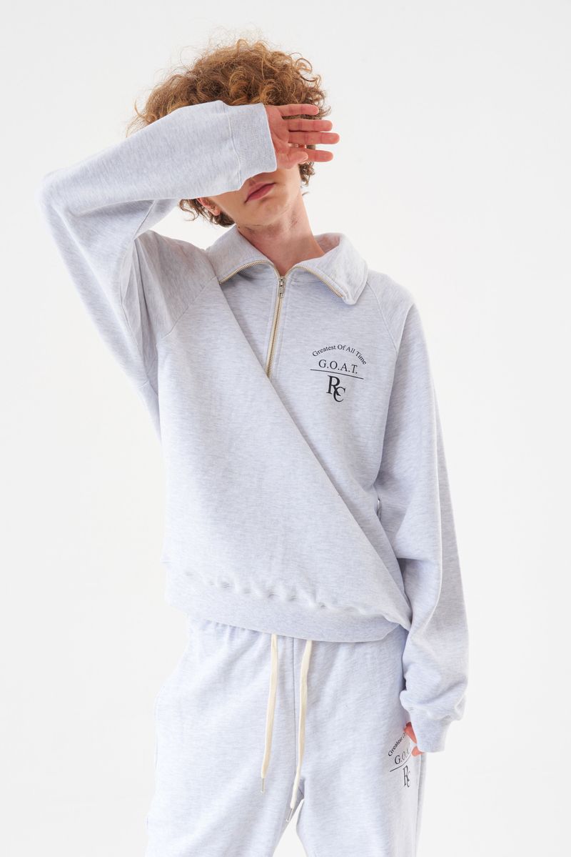 Goat Half Zip-up Light melange