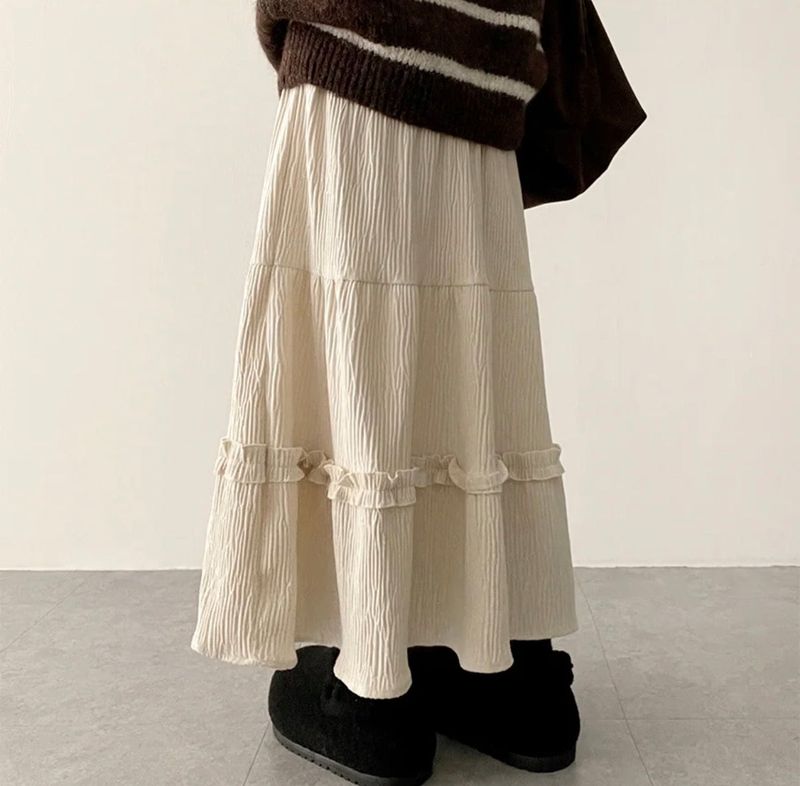 Rian Linkle cancan frill bendable long skirt