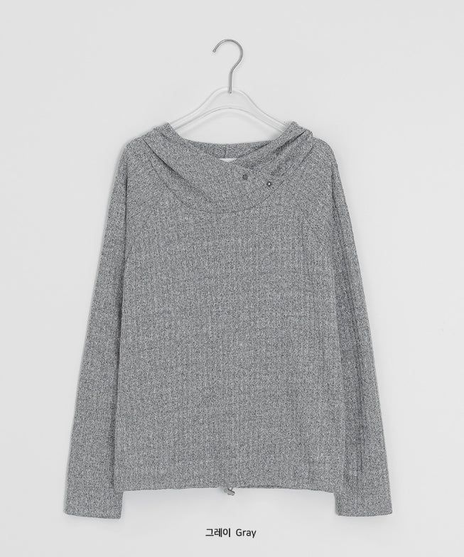 Burhit Unbalance Ribbed Hoodie