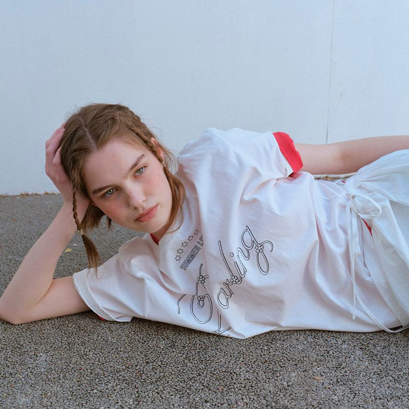 OVERSIZE DARLING TEE, WHITE