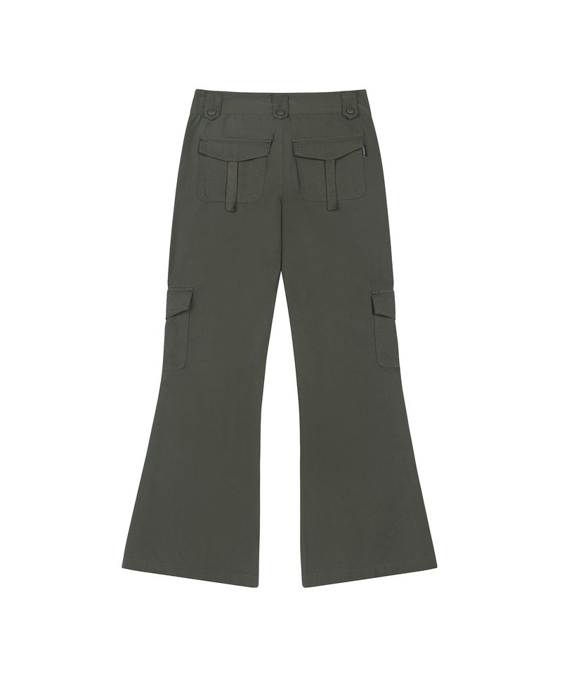 Multi Pocket Cargo Bootcut Pants - GRAYISH KHAKI