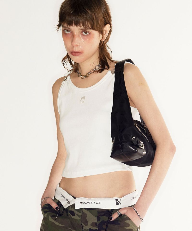 Suspender Crop Tank Top (WHITE)