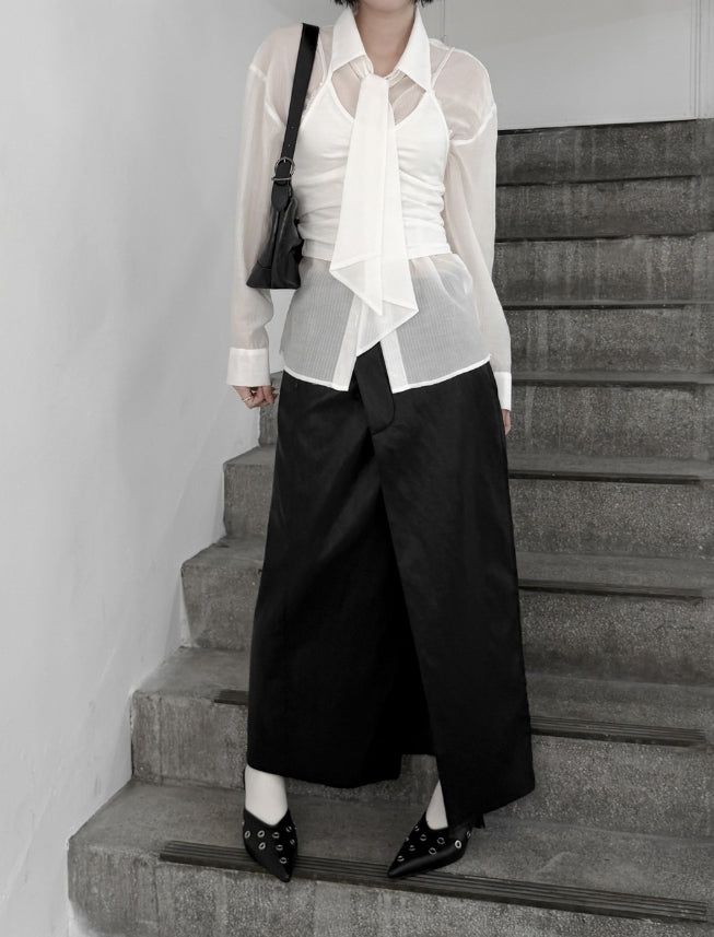 Lucy Tie See-Through Blouse