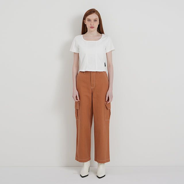 CAMEL COLOR CARGO PANTS