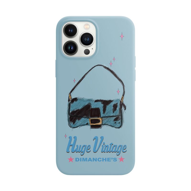 BROWN & BLUE FAKE FUR BAG CASE (BLUE)