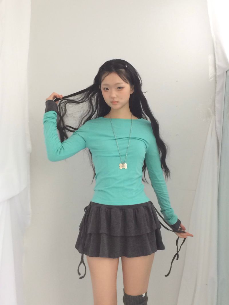 side strap frill dress