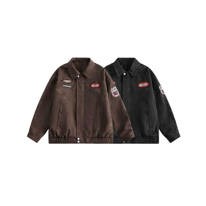 Oversized Vintage Patch Leather Jacket