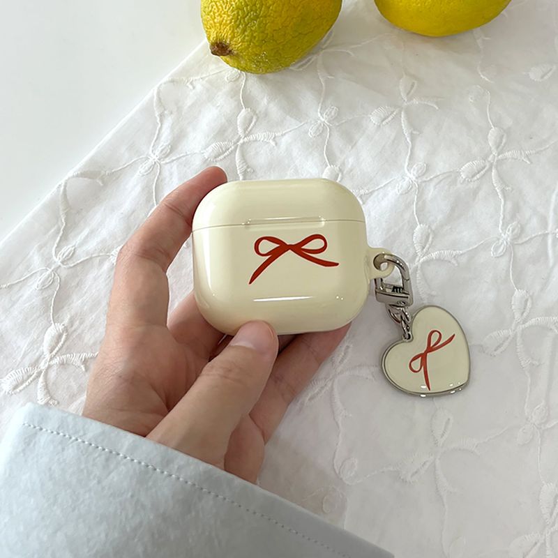 ribbon glossy airpods case(ivory)
