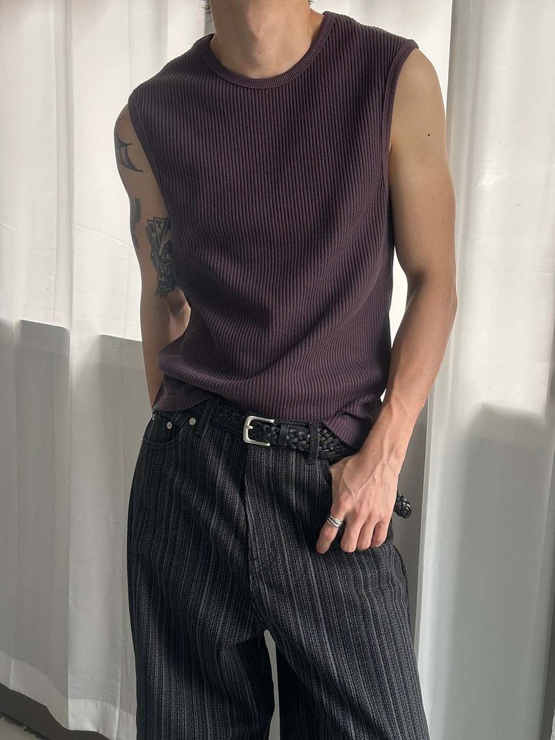 Minimal waffle sleeveless(5color)