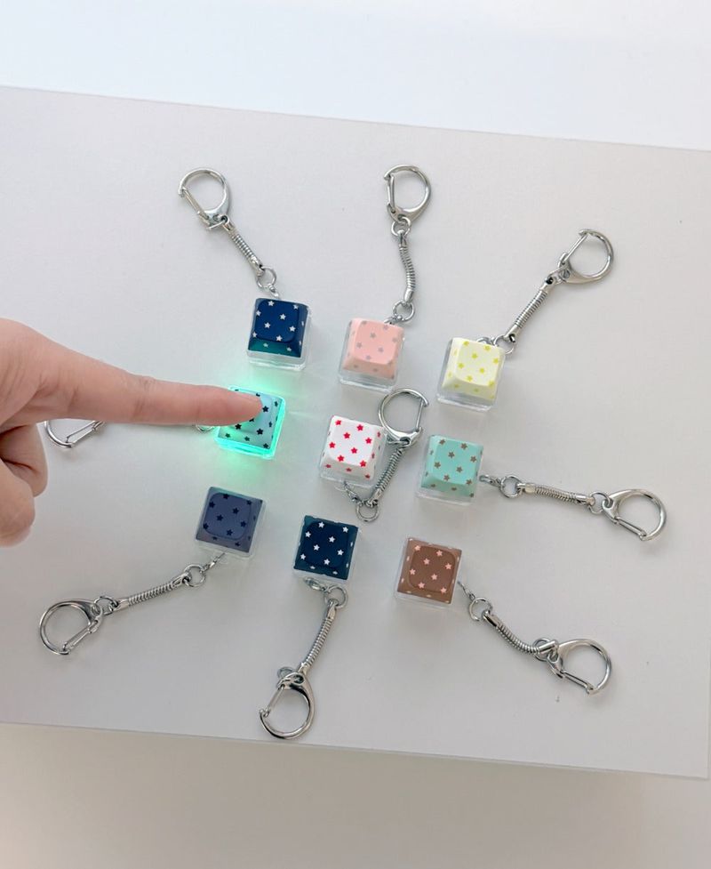 [withsome made] Shining Star Dot LED Keycap Keyring (Single Key)