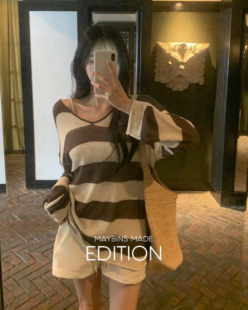 [MADE] Glit lyocell stripe knit