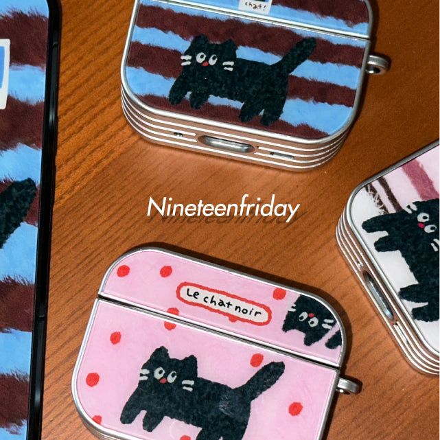 Fluffy Kitten Silver Airpods Case