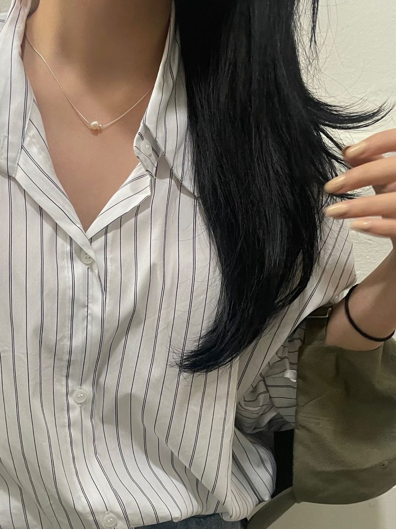(silver925) Pearl ball necklace