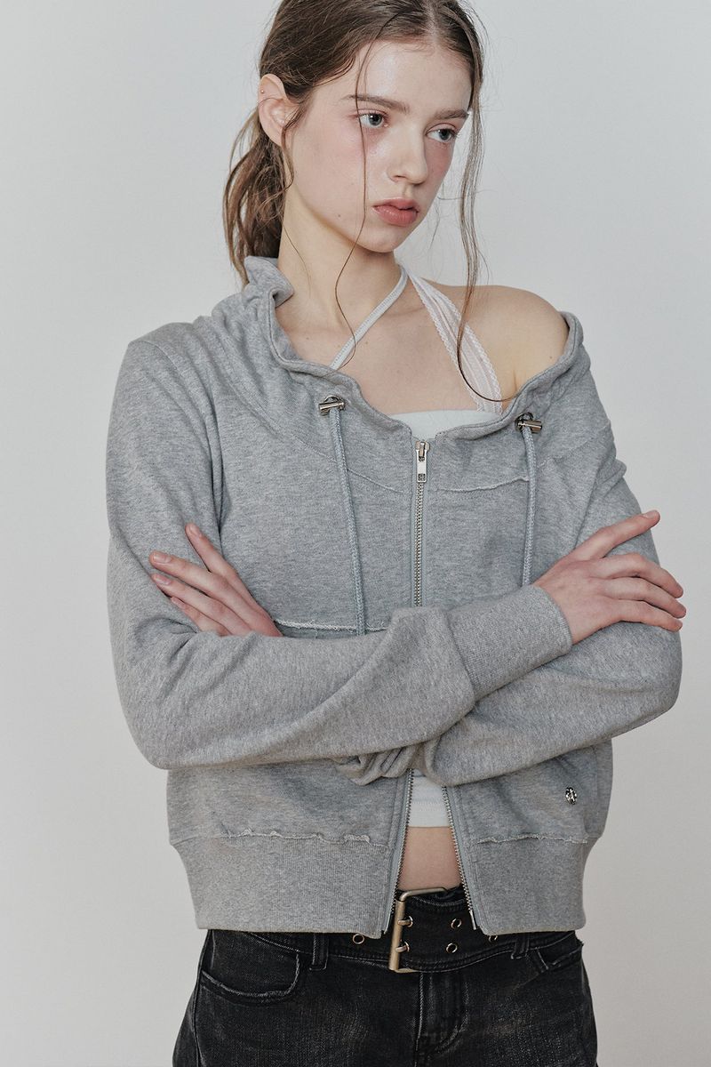BLOOM ZIP-UP JACKET melange grey