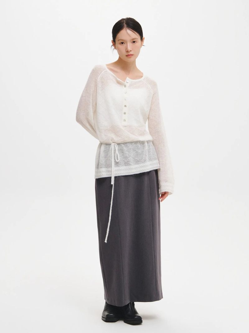 HAIRY DIA SHEER KNIT PULLOVER