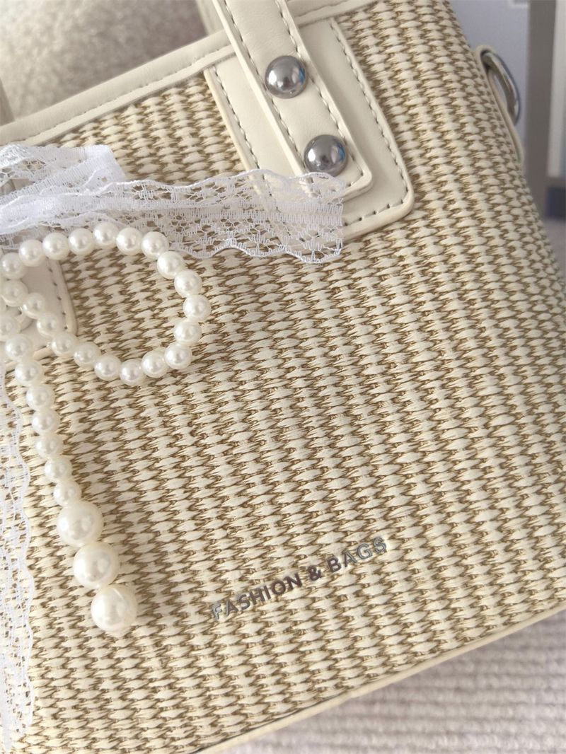 Vacation Straw Rattan Beach Holiday Bucket Bag