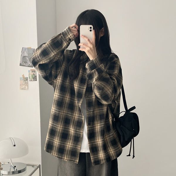 Lue Loose Fit Checkered Shirt