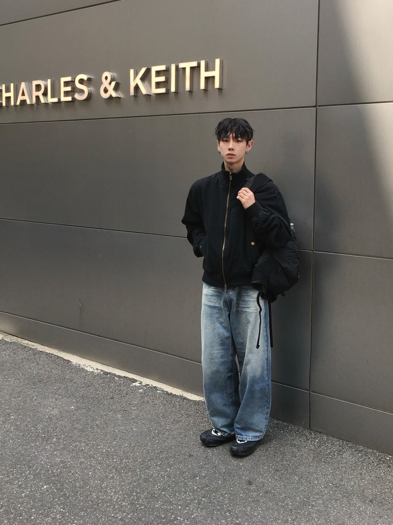 Bart washed straight denim pants