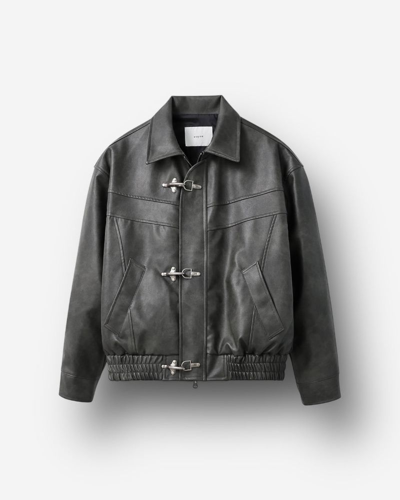 Hook Leather Crop Jacket