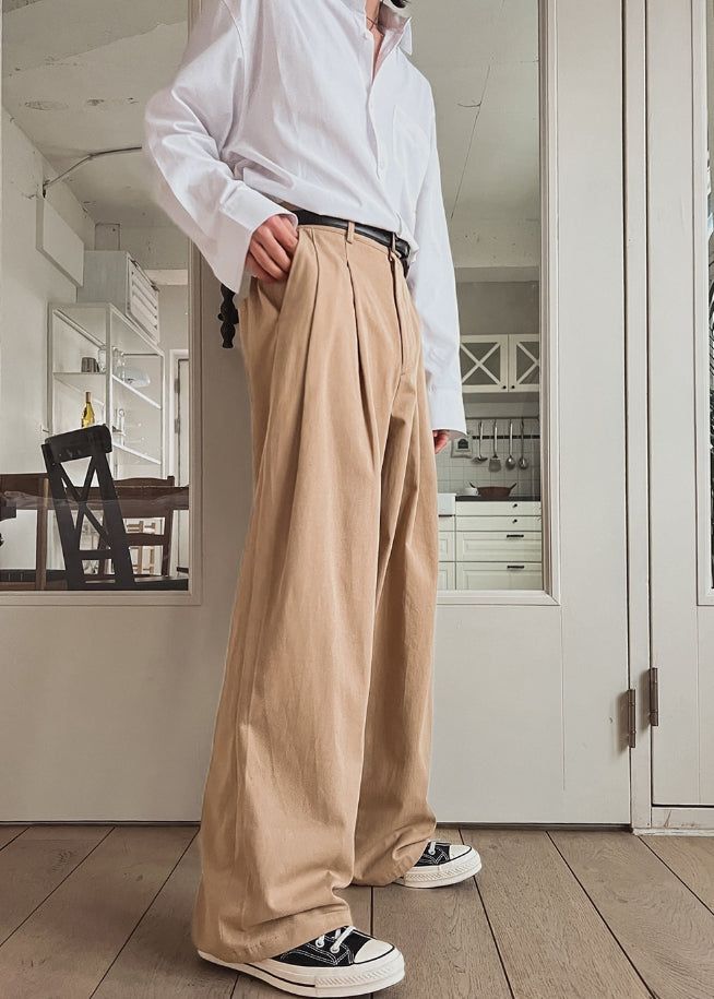 Neji two-tuck wide pants