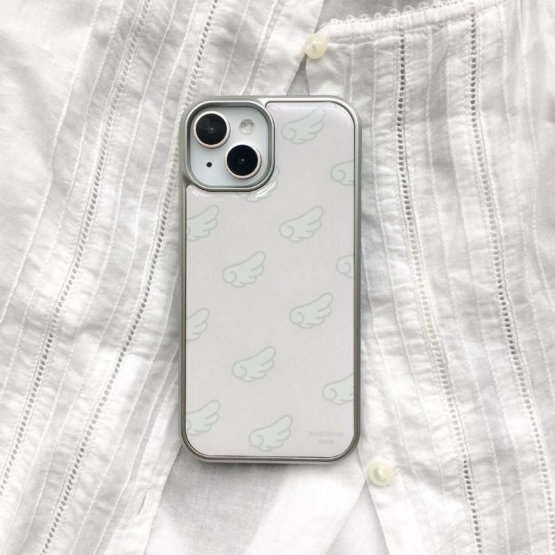 WHATIWON（ワットアイウォン）の「ANGEL WINGS SLIVER EPOXY CASE (BABY PINK)（Smartphone Accessories）」