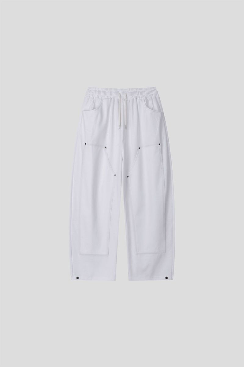 WET DOUBLE KNEE RIVET SWEAT PANTS