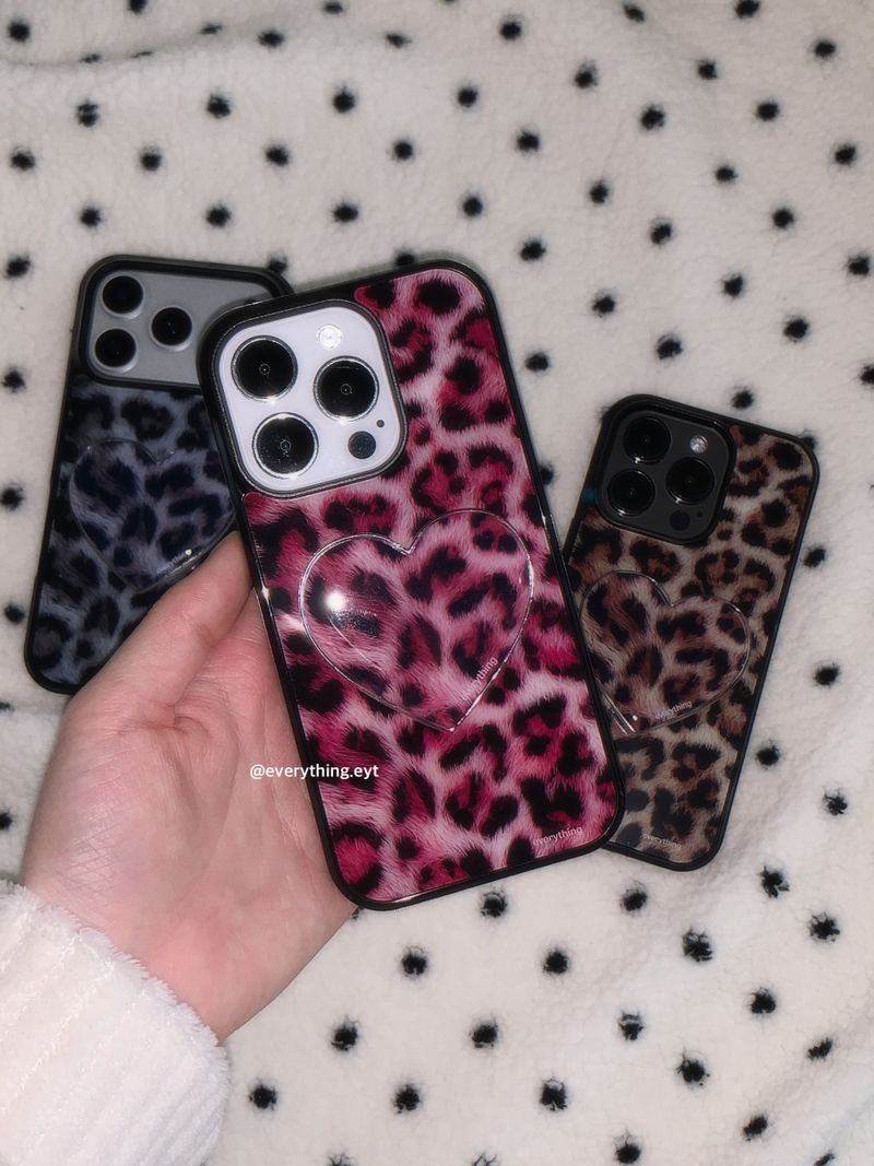 leopard fur heart tok (3 color)