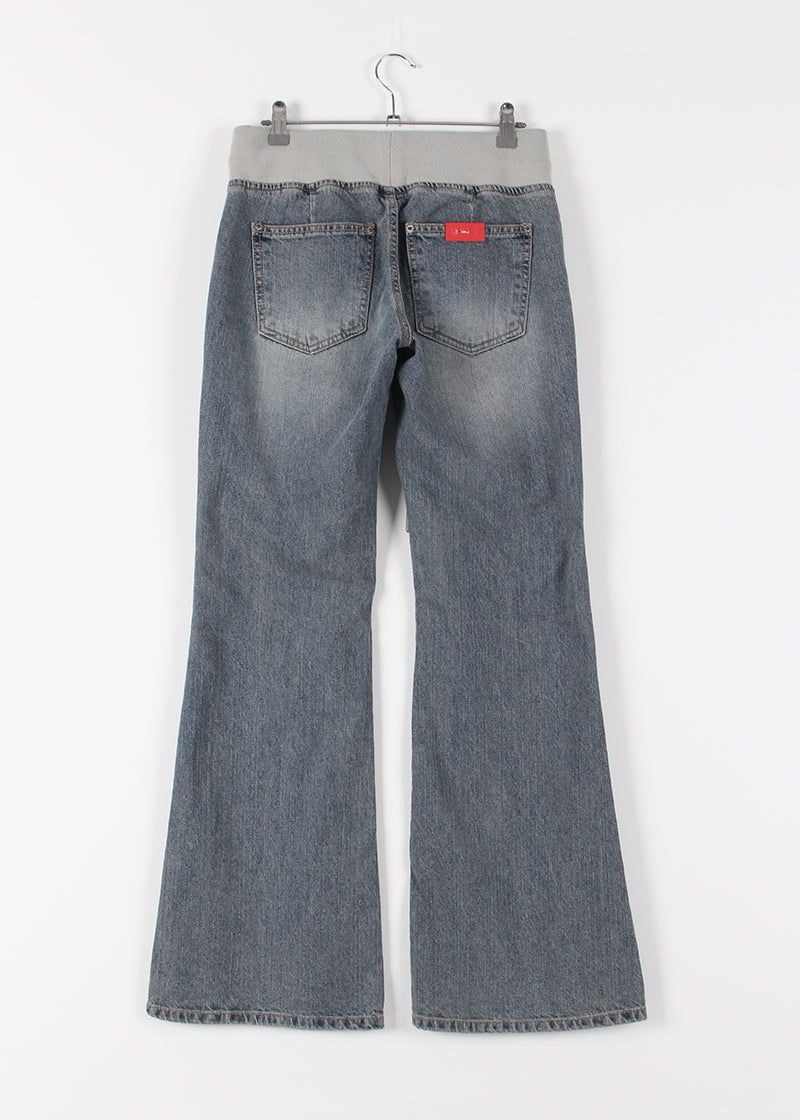WASHING BANDING FLARE DENIM