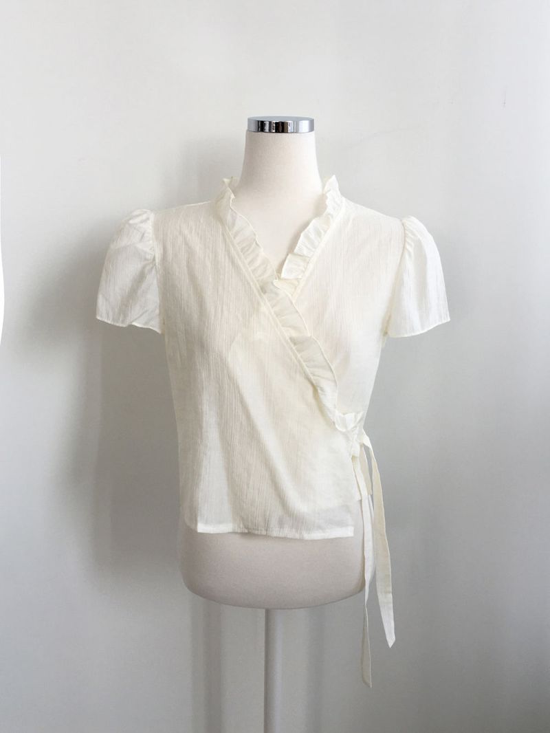 Soda wrap puff blouse