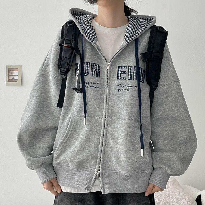 hijjoo（ハイチュー）の「Star Pendant Check-Lined Hoodie Zip-Up (6 colors) H&L（Tops）」