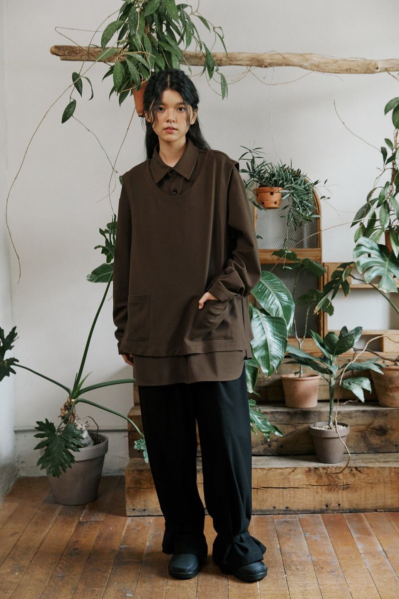 unisex shirts vest brown