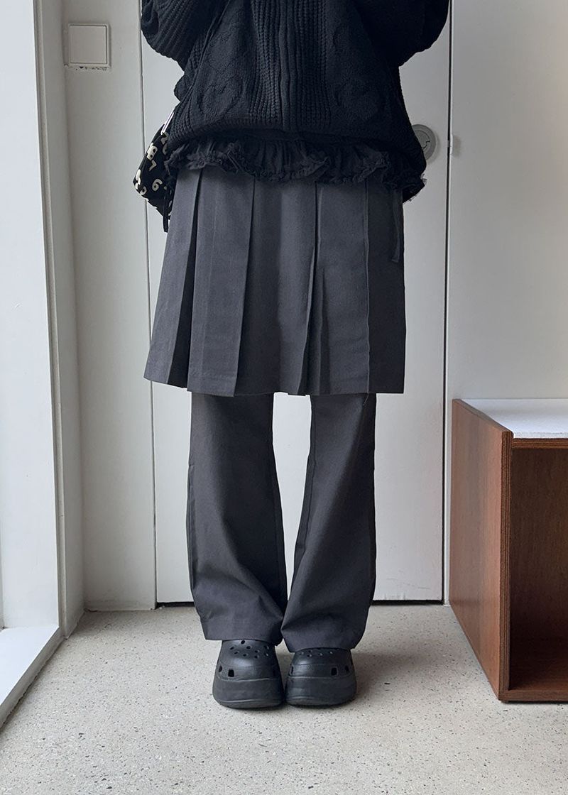 LAYERED SKIRT SLACKS