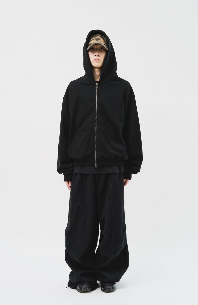 (MADE) neWave Short Zip Hoodie_Black