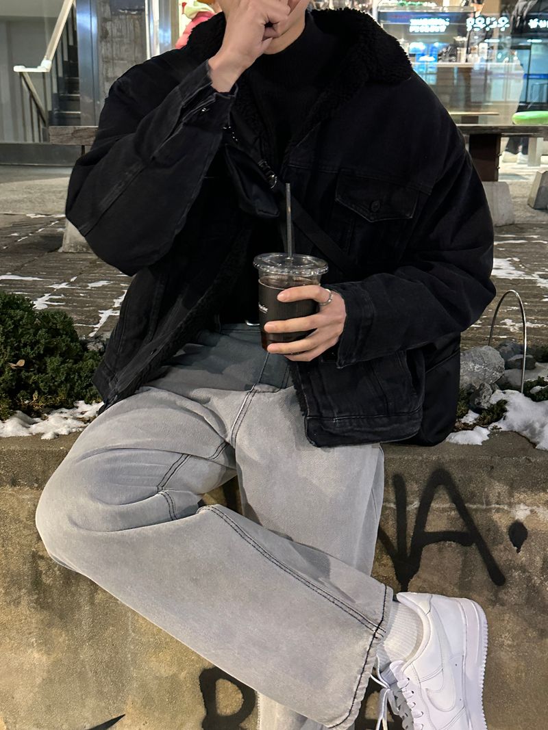 LMN Oversized Fit Wool Denim Jacket (2 colors)